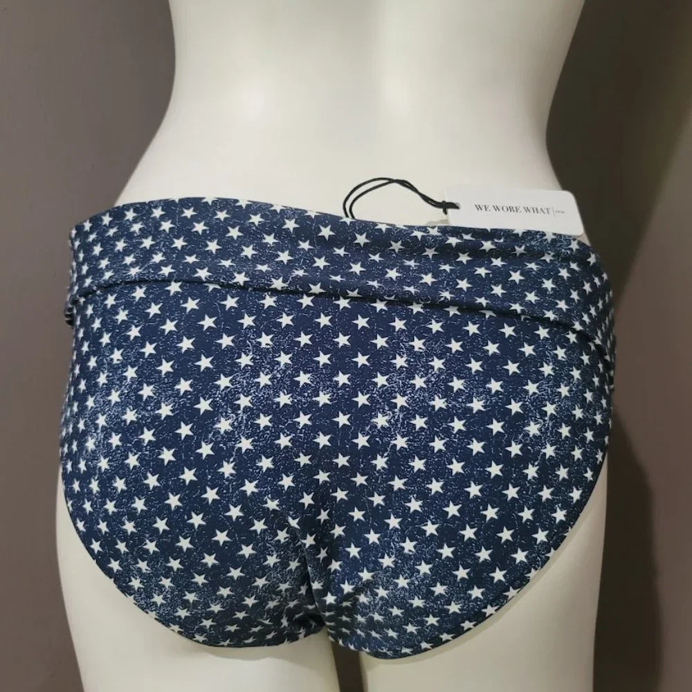 WeWoreWhat Annie Star-Print Hipster Bikini Bottom Blue